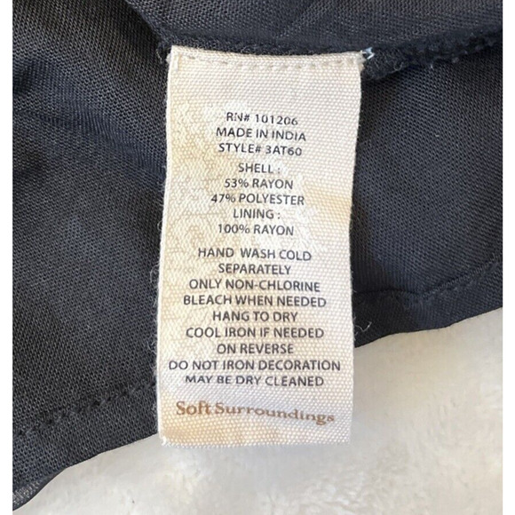 Soft Surroundings Women Sheer Overlay Top PM Black Swiss Dots Flutter Sleeve - Picture 11 of 11